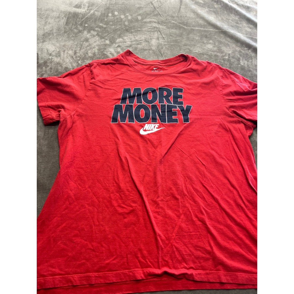 Nike Mens More Money Graphic T-Shirt Red Navy Blue XL Short Sleeve Crewneck Tee